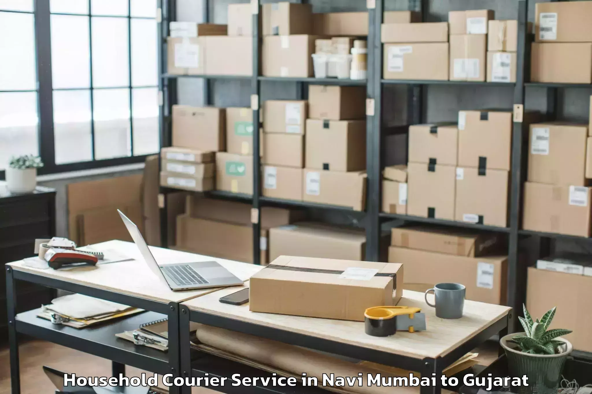 Easy Navi Mumbai to Palitana Household Courier Booking